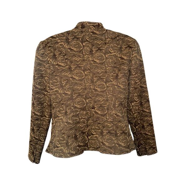 Coldwater Creek Women’s Bold Floral Textured Jacket Blazer Open Front SIZE 6 - Picture 2 of 7